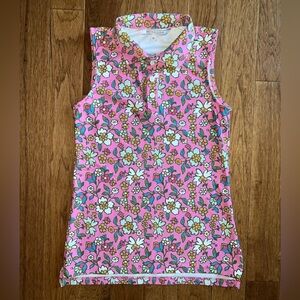 Smith & Quinn Floral Sleeveless Polo Shirt Size XS